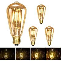 Albrillo Bombilla de Filamento E27 Regulable- LED ST64 Edison Bombillas Retro Vintage 6W Equivalente a 60W- 700 Lúmenes…